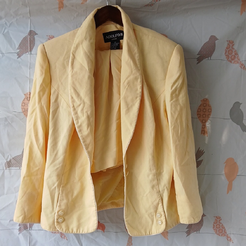 Vintage Adolfo Women's Yellow Jacket Set